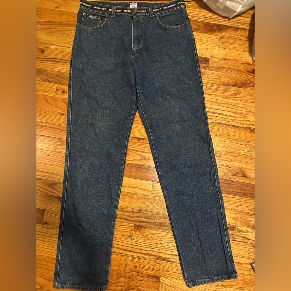 VINTAGE Moschino Men’s Navy and Blue Jean